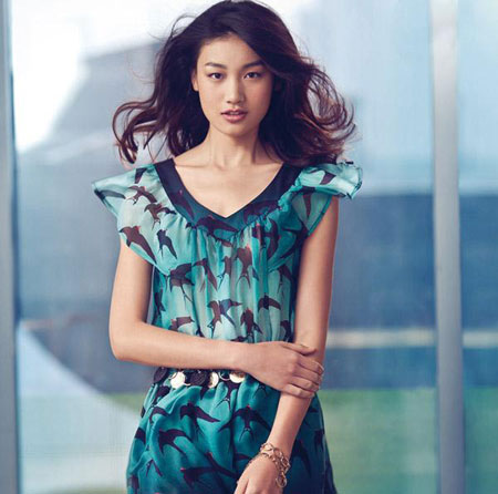 刘雯领衔鄂尔多斯2011春夏女装广告(组图)