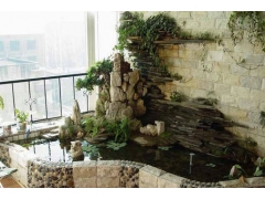 苏州室内水景_水幕墙_假山水景_庭院设计效果图_天成园艺公司