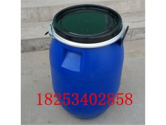 60公斤法兰塑料桶60KG铁箍化工桶60升卡箍塑料桶图2