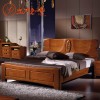 玉平美家现代中式全实木床卧室家具1.8双人床橡胶木成人婚床