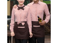 定做酒店服务员工作服西餐厅制服火锅饭店秋冬装快餐店员工衬衣图2