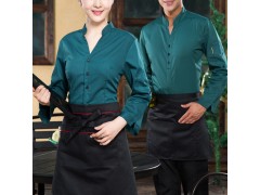 武汉定做长袖酒店工作服秋冬装餐饮西餐厅服务员饭店制服男女图3
