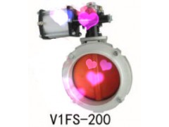 天津V1FS气动单法兰粉尘蝶阀，气动粉体蝶阀图2
