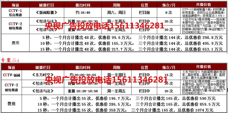 经济与法 东方时空 新闻联播前带手机号