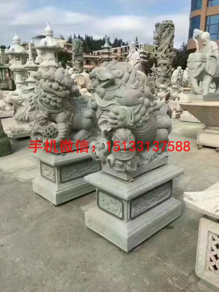 招财石狮子 企业石狮子雕塑