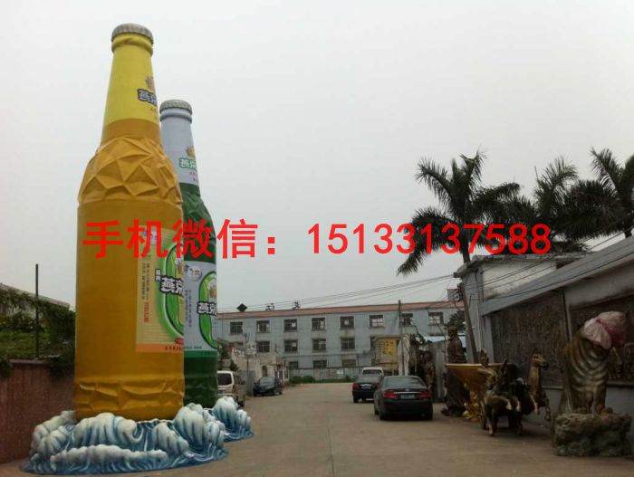 燕京啤酒瓶不锈钢雕塑 啤酒厂不锈钢雕塑