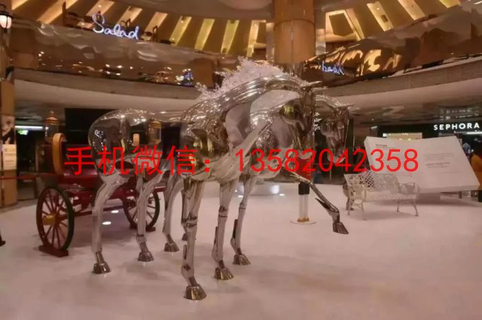 动物不锈钢雕塑马 城市景观雕塑