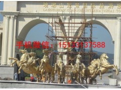 阿波罗战车铜雕塑，房地产铜雕塑，景观铜雕塑图2