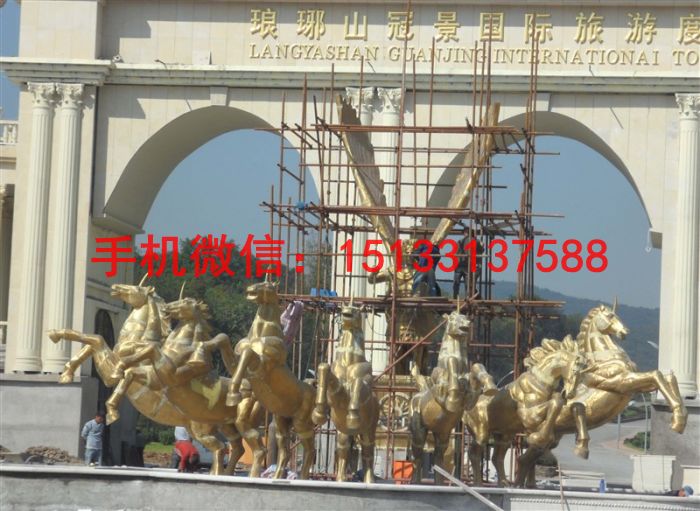 阿波罗战车铜雕塑 景区阿波罗战车铜雕