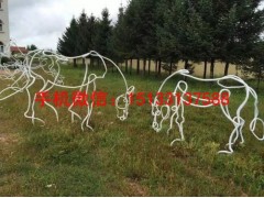 不锈钢抽象马雕塑，动物不锈钢抽象马雕塑，图3