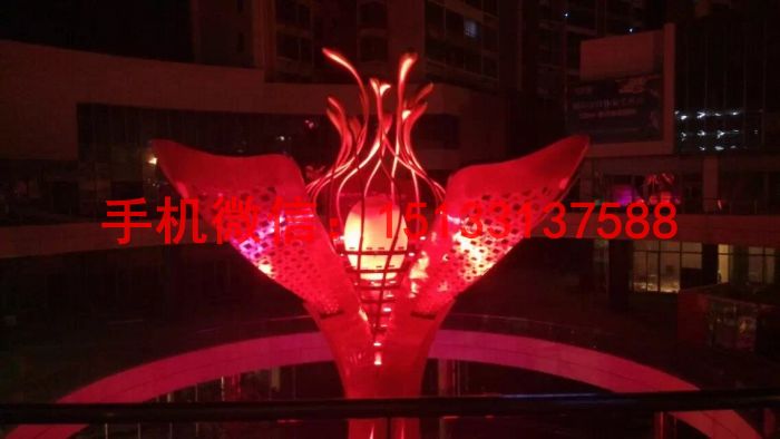 不锈钢灯光雕塑 大型不锈钢雕塑