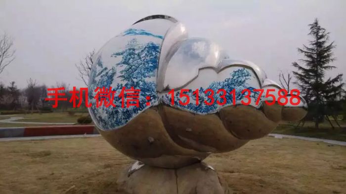 不锈钢海螺雕塑 海边不锈钢雕塑1