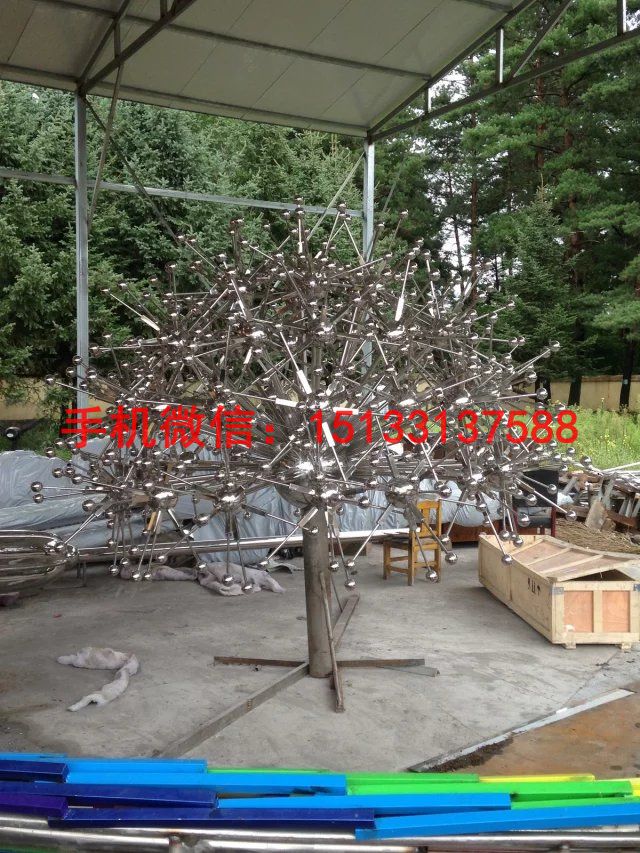 不锈钢雕塑小品 几何不锈钢雕塑