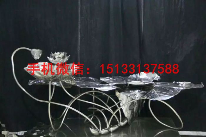荷叶雕塑 不锈钢仿真荷花雕塑 (4)