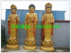 西方三圣铜佛像，站相西方三圣铜佛像，图2