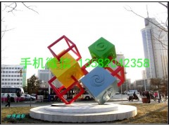 方形组合体城市景观不锈钢雕塑，不锈钢雕塑厂家图2