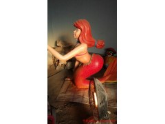 美人鱼玻璃钢雕塑，玻璃钢卡通雕塑，美人鱼玻璃钢雕塑厂家图2