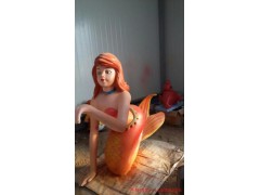 美人鱼玻璃钢雕塑，玻璃钢卡通雕塑，美人鱼玻璃钢雕塑厂家图3