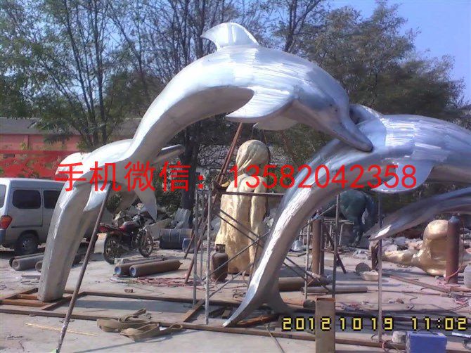 海豚不锈钢雕塑 动物不锈钢雕塑[1]