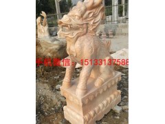 晚霞红麒麟石雕塑，晚霞红麒麟石雕塑图片大全图2