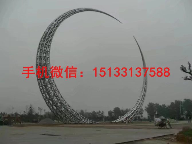 月亮船不锈钢雕塑1