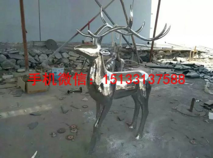 小鹿雕塑 公园小鹿不锈钢雕塑
