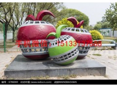 红苹果雕塑，玻璃钢仿真红苹果雕塑，不锈钢雕塑厂家图3