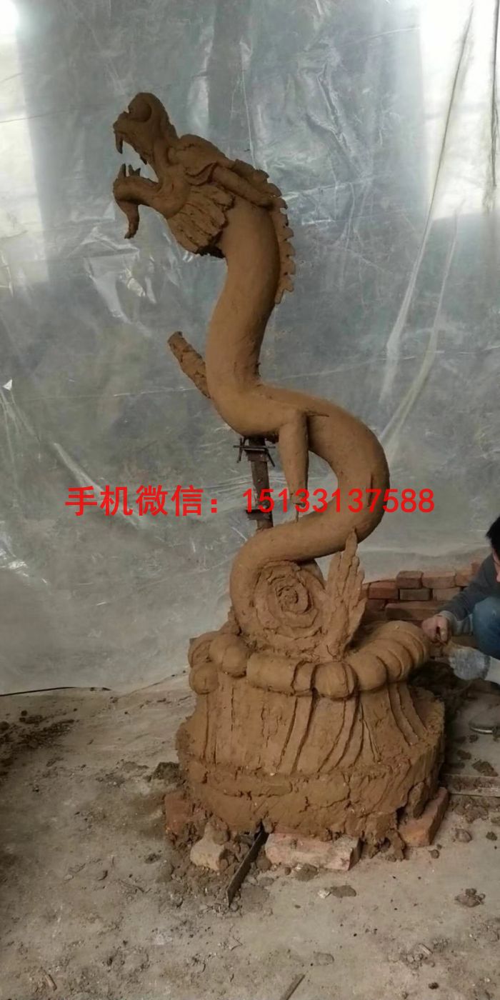 铜龙雕塑 站着的龙雕塑 (2)