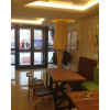 仿实木铁艺牛角椅奶茶甜品店主题餐厅咖啡厅食堂快餐桌椅组合