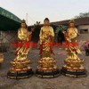 西方三圣佛贴金，玻璃钢佛像贴金