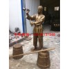 打油人铜雕塑,古代人物铜雕塑