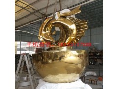 不锈钢金色镀钛不锈钢雕塑，杭州不锈钢雕塑厂家图3