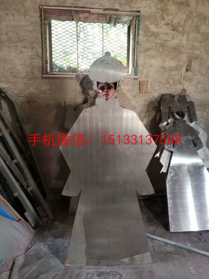 不锈钢剪影拍照雕塑 不锈钢景观雕塑2