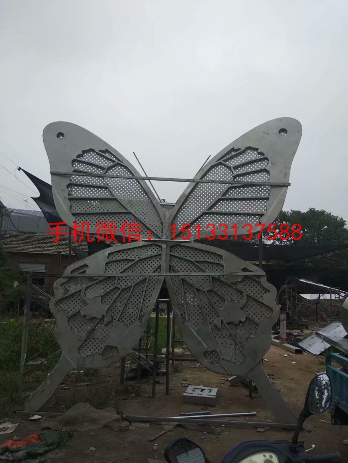 不锈钢蝴蝶雕塑 广场大型蝴蝶雕塑