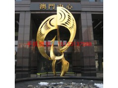 澳门中心不锈钢仿铜雕塑，景观不锈钢雕塑，广西不锈钢雕塑厂家图2