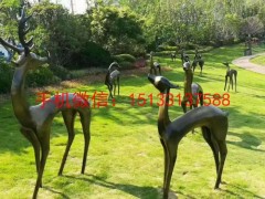 现代园林景观玻璃钢抽象小鹿雕塑，环球玻璃钢雕塑制作厂家图2