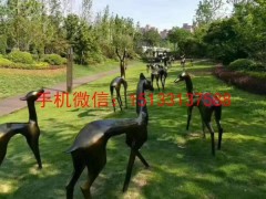 现代园林景观玻璃钢抽象小鹿雕塑，环球玻璃钢雕塑制作厂家图3