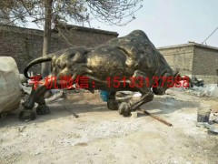 大型开荒牛雕塑，玻璃钢仿铜动物雕塑，重庆玻璃钢雕塑厂家图3
