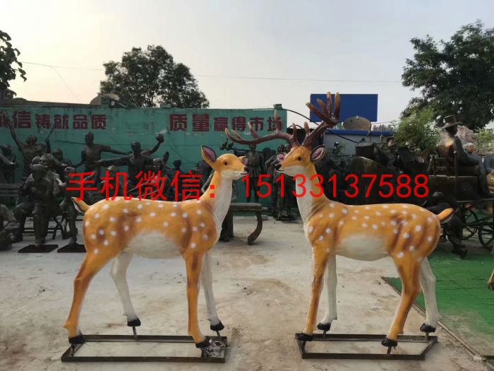 玻璃钢仿真梅花鹿雕塑1