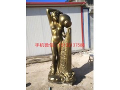 玻璃钢仿铜西方人物景观雕塑图2