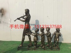 玻璃钢仿铜幼儿园人物雕塑，江门玻璃钢雕塑制作厂家图2