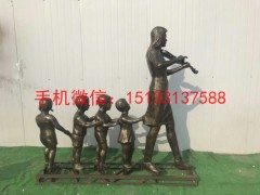 玻璃钢仿铜幼儿园人物雕塑，江门玻璃钢雕塑制作厂家图3