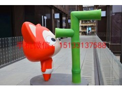 玻璃钢材质吉祥物卡通雕塑，宜宾市玻璃钢雕塑制作厂家图3
