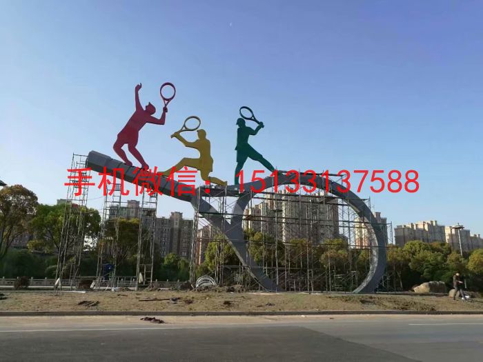 羽毛球主题不锈钢雕塑,运动广场不锈钢雕塑