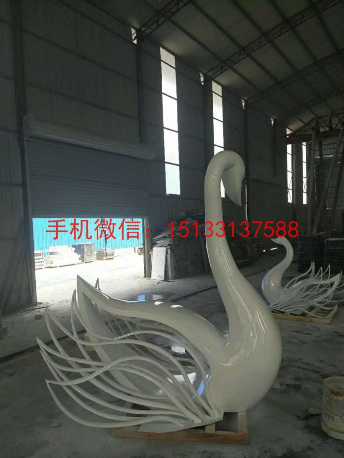 不锈钢大白鹅雕塑,不锈钢天鹅雕塑6