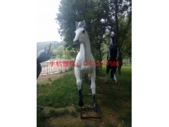 玻璃钢白马雕塑，玻璃钢动物雕塑图2