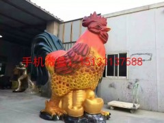 玻璃钢大公鸡雕塑，仿真玻璃钢大公鸡雕塑图2