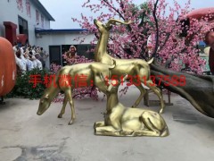 玻璃钢仿铜小鹿雕塑玻璃钢动物雕塑图2