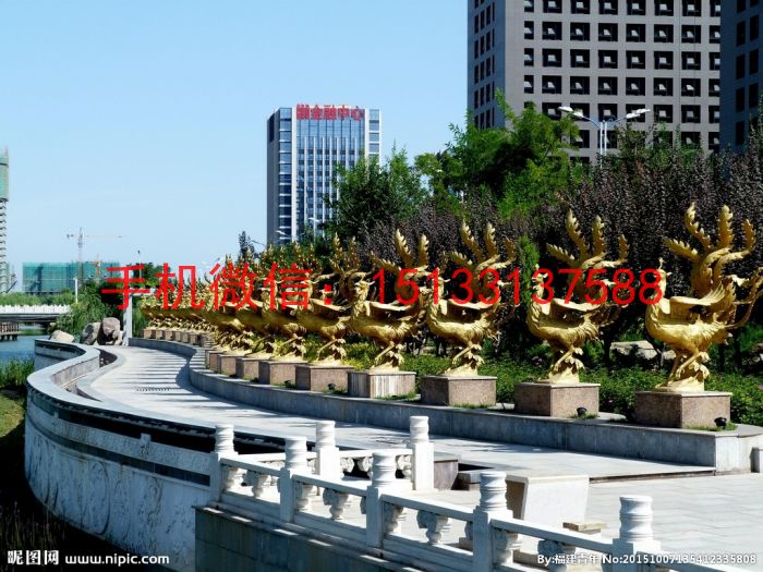 铸铜凤凰雕塑,广场铜雕凤凰景观雕塑1