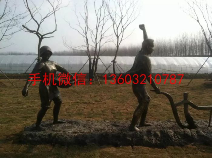 种地铜雕塑 农民铜雕塑